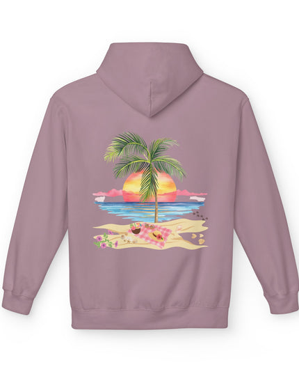 Hibiscus Hippie Designed Paradise Palm Hoodie — "Peace Love & Paradise" - Melbourne Beach Florida Sunrise Pullover