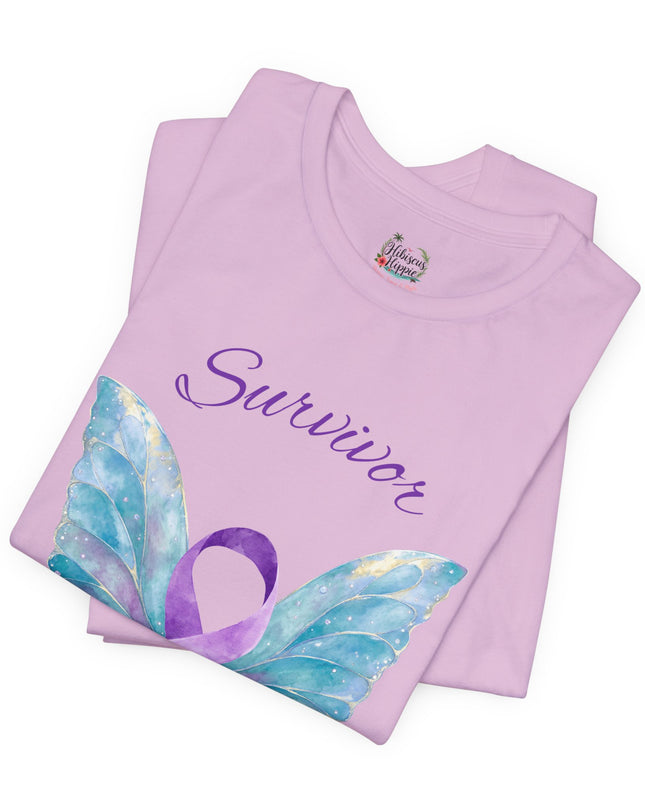 Domestic Violence Awareness Shirt | Survivor Teal and Purple Ribbon Butterfly Tee | Abuse Survivor Gift, Transformation in Progress Graphic T-Shirt, Empowering Healing Support Clothing