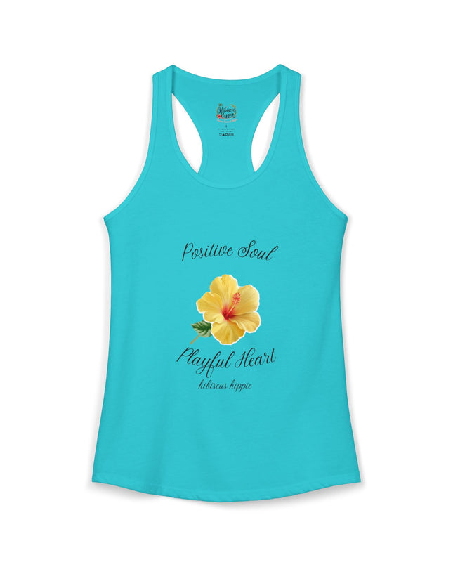 "Dress the Way Your Soul Feels" Positive Soul Playful Heart Racerback Tank