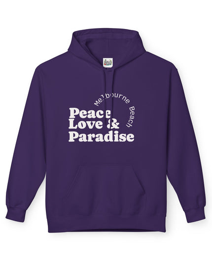 Hibiscus Hippie Designed Paradise Palm Hoodie — "Peace Love & Paradise" - Melbourne Beach Florida Sunrise Pullover