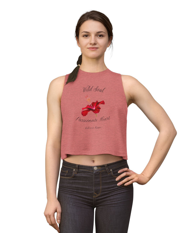 Wild Soul Passionate Heart Crop Top — Floral Graphic Women's Tank