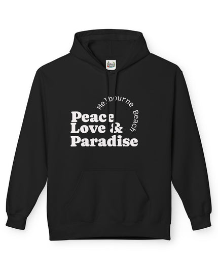 Hibiscus Hippie Designed Paradise Palm Hoodie — "Peace Love & Paradise" - Melbourne Beach Florida Sunrise Pullover