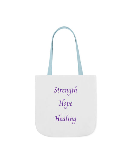 Domestic Violence Survivor Tote Bag | Teal and Purple Ribbon Butterfly Canvas Shopping Bag | Abuse Survivor Gift, Transformation in Progress Everyday Carrying Bag, Empowering Healing Reusable Grocery Bag