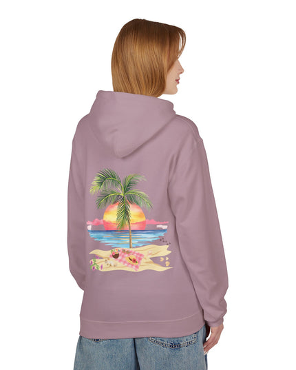 Hibiscus Hippie Designed Paradise Palm Hoodie — "Peace Love & Paradise" - Melbourne Beach Florida Sunrise Pullover