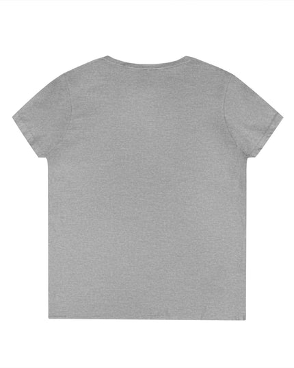 Ladies' V-Neck T-Shirt — "Mysterious Soul, Creative Heart" Purple Floral Graphic