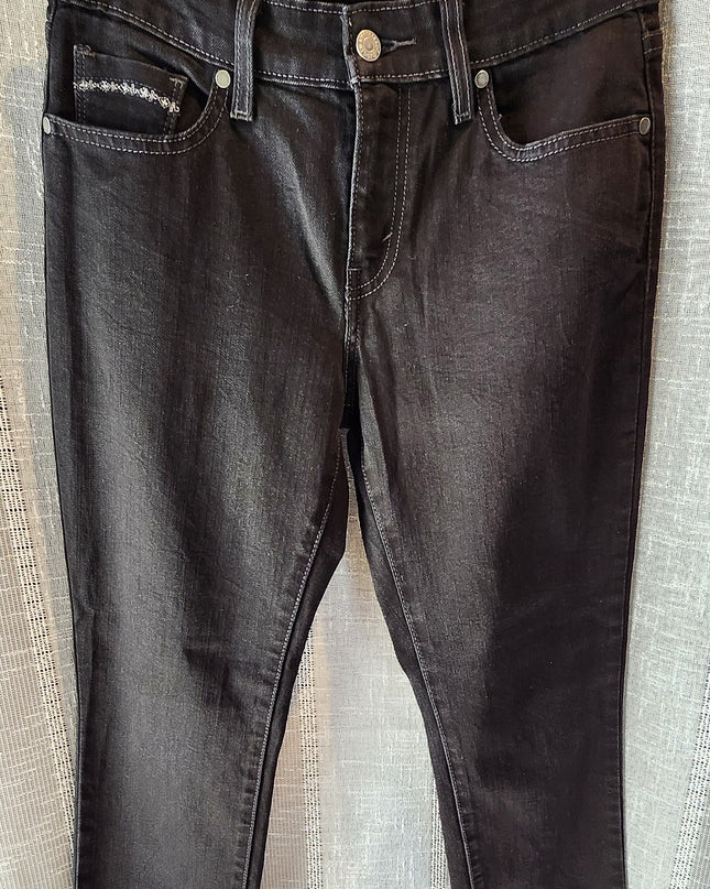 Levi's Black Mid-Rise Skinny Jeans with Silver Trim