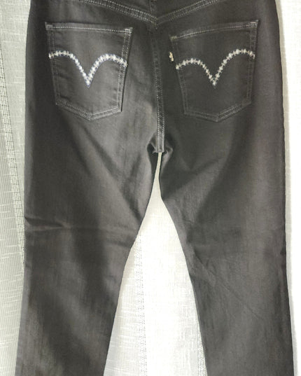 Levi's Black Mid-Rise Skinny Jeans with Silver Trim