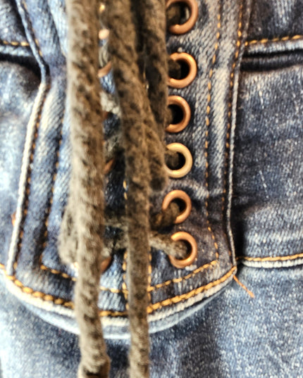 We the Free Curvy High Rise Boho Back Lace Up Flare Jeans