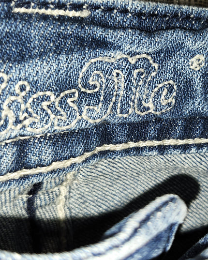Miss Me Vintage Y2k Bling Wings Embellished Jean Capris