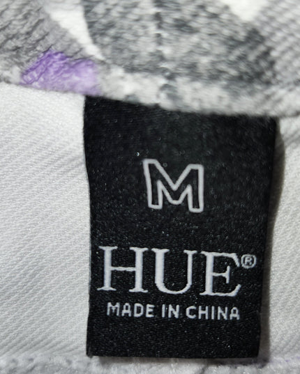 HUE Denim Purple and Back Floral Stretch Leggings