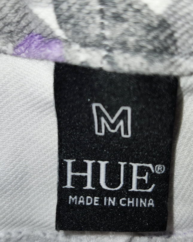 HUE Denim Purple and Back Floral Stretch Leggings