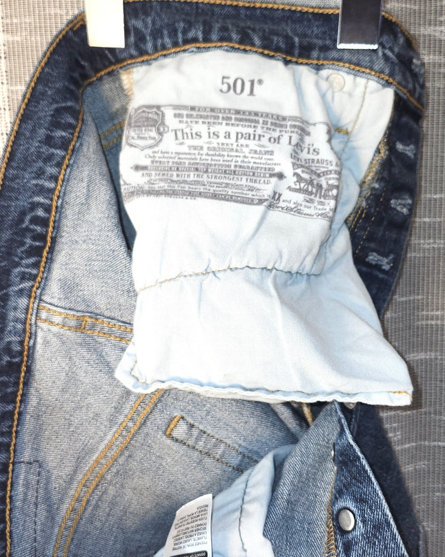 Levi's Button Fly 501 Frayed Jean Shorts