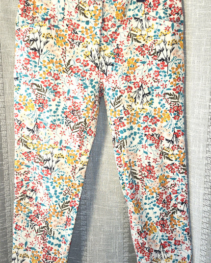 New York & Company Tropical Colors Floral Stretch Capris