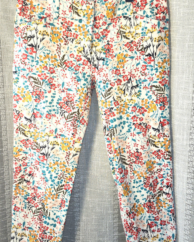 New York & Company Tropical Colors Floral Stretch Capris