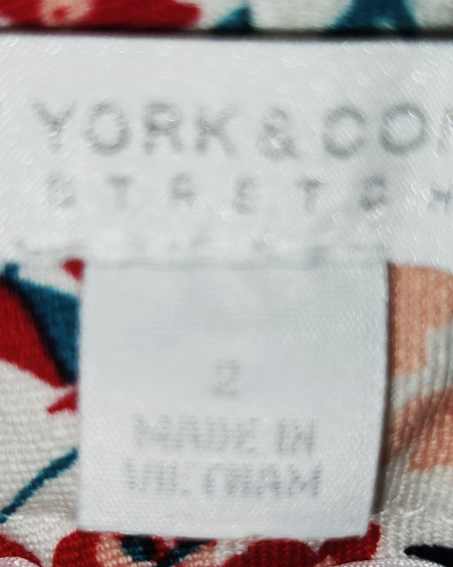 New York & Company Tropical Colors Floral Stretch Capris