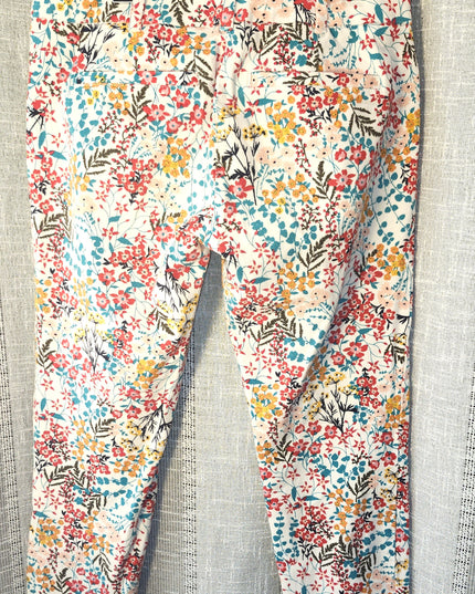 New York & Company Tropical Colors Floral Stretch Capris