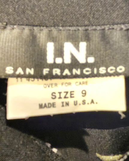 I.N. San Francisco Vintage Black 2 Piece Set Turquoise Embroidered Camisole & Pants