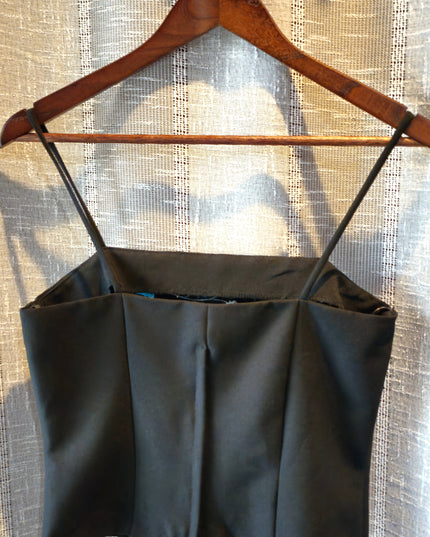 I.N. San Francisco Vintage Black 2 Piece Set Turquoise Embroidered Camisole & Pants