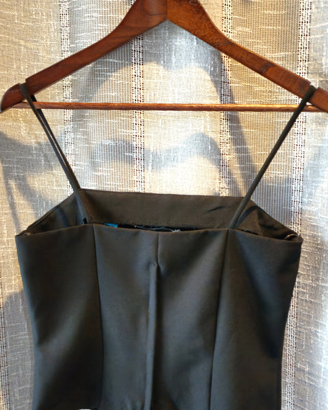 I.N. San Francisco Vintage Black 2 Piece Set Turquoise Embroidered Camisole & Pants