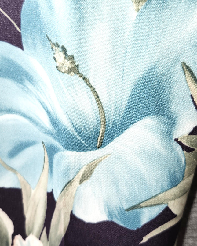 Cache Blue Hibiscus Tropical Print Y2k Vintage Capris
