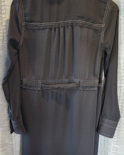 Simply Vera Black Tie Front Dress with Back Pleats