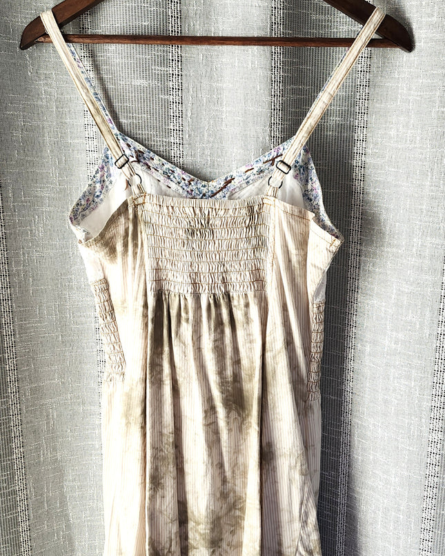 Unique Vintage Y2K Forla Paris Design Made in France Faux Button Front Boho Sundress