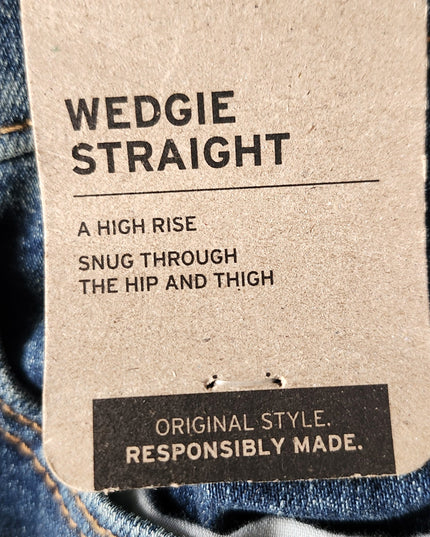 Levi's Wedgie Straight Leg Button Fly Vintage Inspired Butt Lifting Effect High Rise Jeans