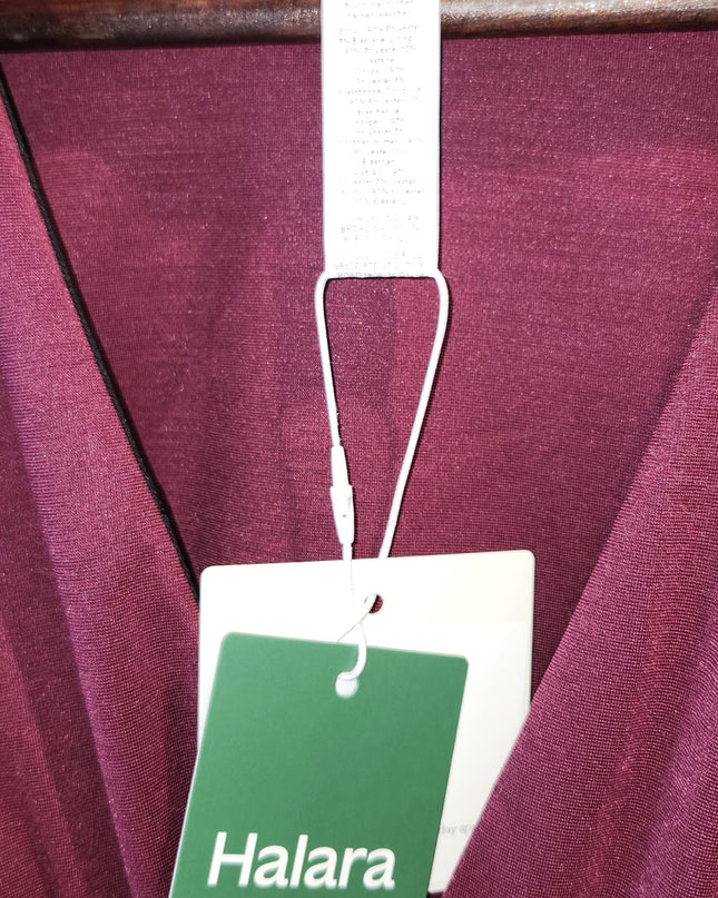 New Halara Burgundy/Wine Sleeveless Open Waist Jumpsuit with Pockets