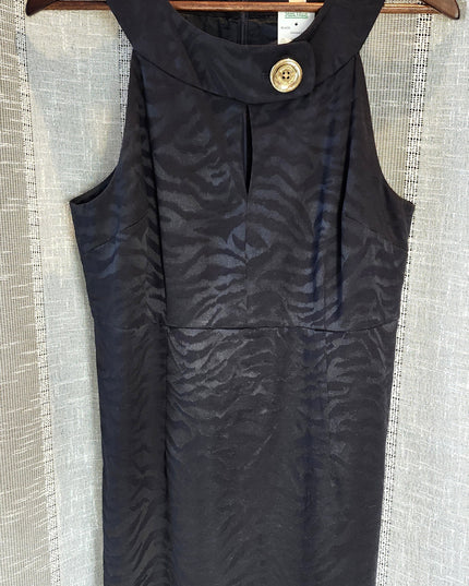 New Michael Kors Black Sheath Monochrome Zebra Print Cocktail Dress
