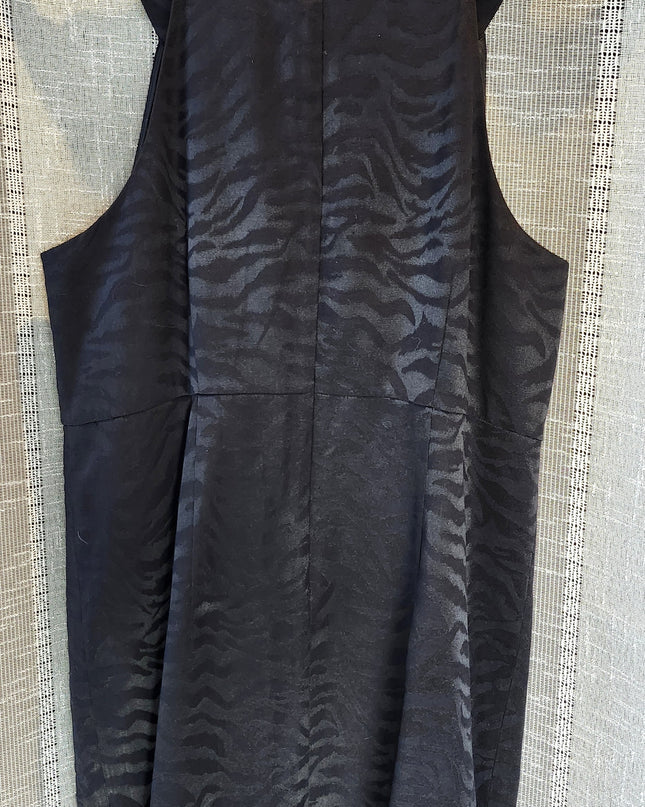 New Michael Kors Black Sheath Monochrome Zebra Print Cocktail Dress