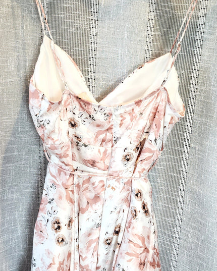 New Saige & Paige Floral Ruffled One-Piece Romper with Waist Tie