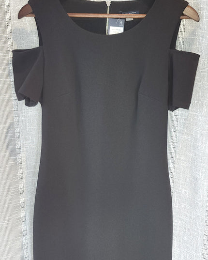 New Tommy Hilfiger Little Black Sheath Cold Shoulder Cocktail Dress