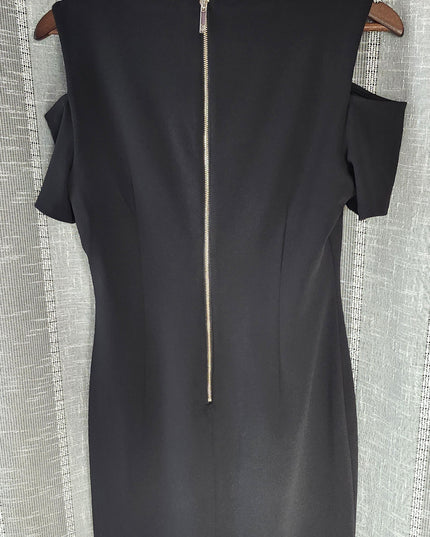 New Tommy Hilfiger Little Black Sheath Cold Shoulder Cocktail Dress
