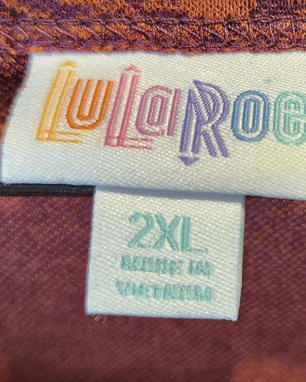 New LuLaRoe Stretchy Orange & Purple Short Sleeve T-Shirt Dress