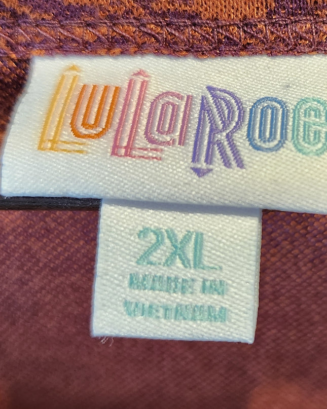New LuLaRoe Stretchy Orange & Purple Short Sleeve T-Shirt Dress