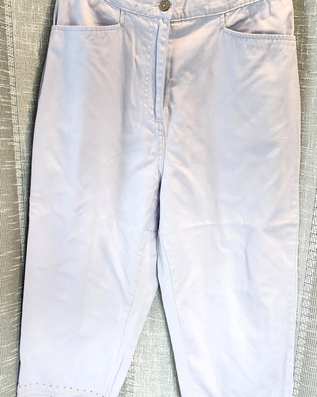 Bill Blass Vintage Lavender Stretch Embroidered Capris
