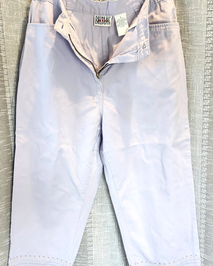 Bill Blass Vintage Lavender Stretch Embroidered Capris