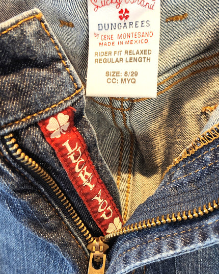 Vintage Y2k Lucky Brand by Gene Montesano "Lucky You" Relaxed Rider Fit Dungarees