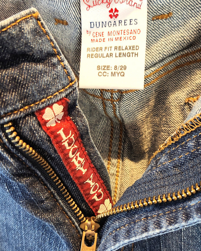 Vintage Y2k Lucky Brand by Gene Montesano "Lucky You" Relaxed Rider Fit Dungarees