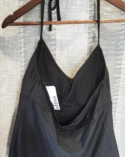 New Catalina Black Fringe Halterkini Swim Top