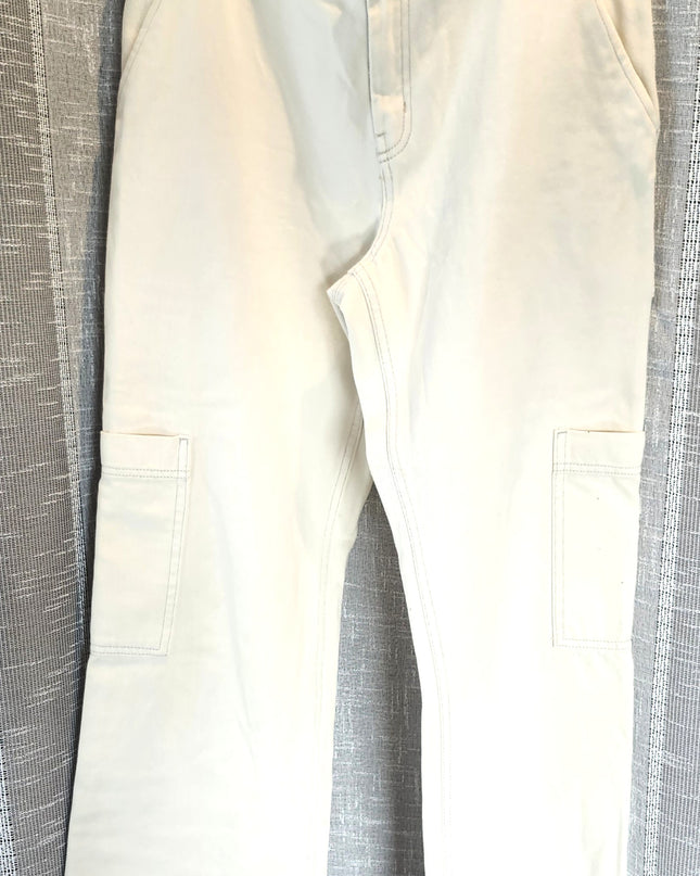 New H & M Cream Colored Cargo Jeans