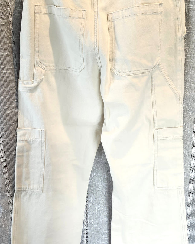 New H & M Cream Colored Cargo Jeans