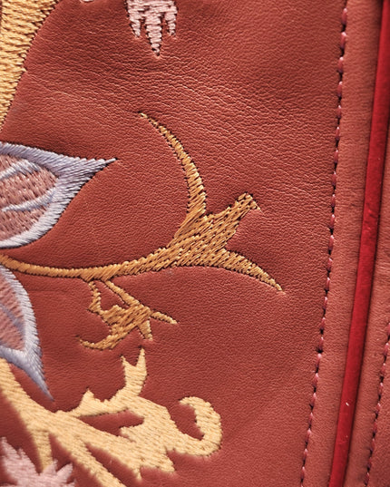 New Durango Women's Crush Harness Western Boot Ramblin' Rose Coral Floral Embroidery Leather Cowboy Boots