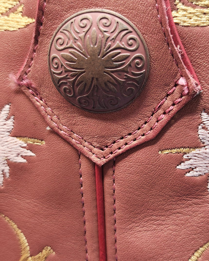 New Durango Women's Crush Harness Western Boot Ramblin' Rose Coral Floral Embroidery Leather Cowboy Boots