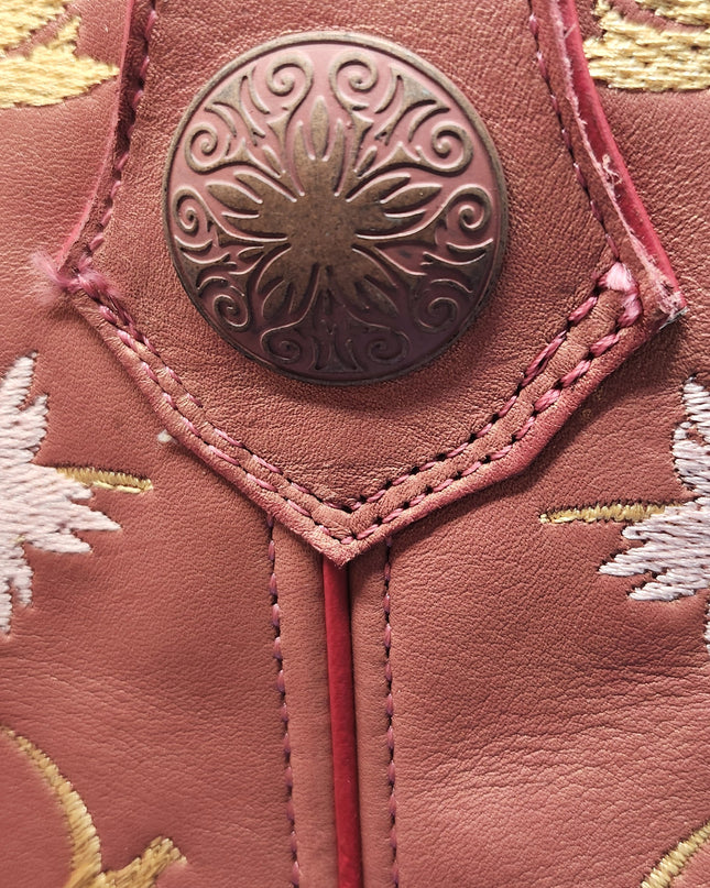 New Durango Women's Crush Harness Western Boot Ramblin' Rose Coral Floral Embroidery Leather Cowboy Boots