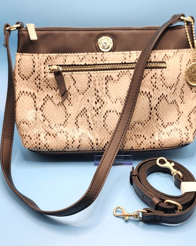 Anne Klein Snake Print Faux Leather Shoulder/Crossbody Handbag