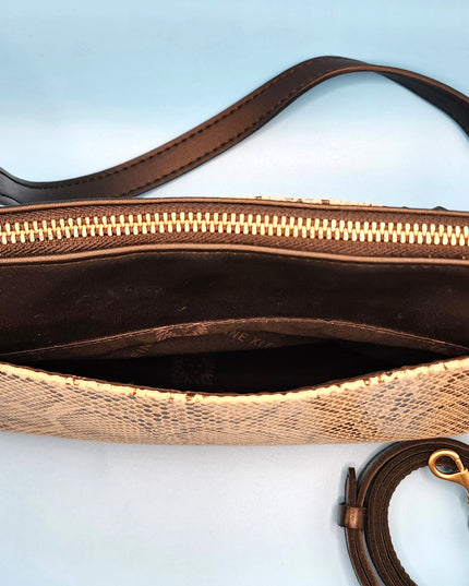 Anne Klein Snake Print Faux Leather Shoulder/Crossbody Handbag