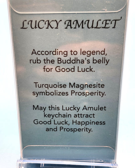 New Lucky Amulet Turquoise Magnesite Keychain with Buddha for Good Luck