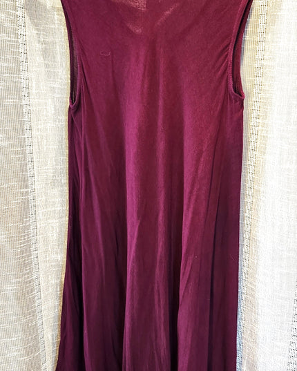 Purple Batik Shift Scoop Neck Embroidered Sea Turtle Dress