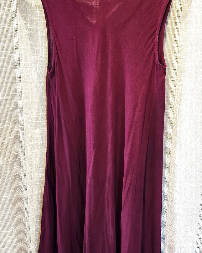 Purple Batik Shift Scoop Neck Embroidered Sea Turtle Dress